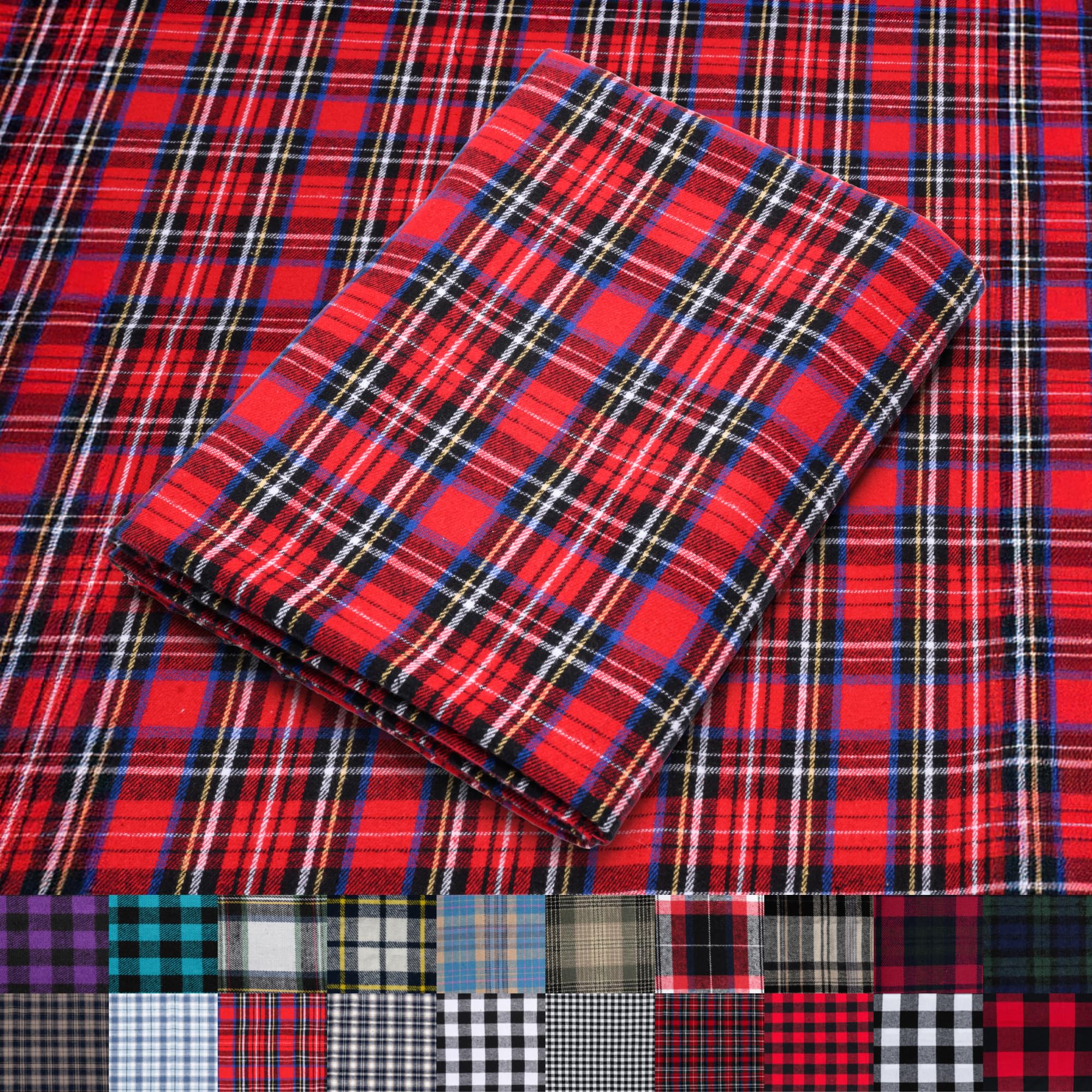 Pico Textiles 1 Yard Blue and Green Blackwatch Tartan Plaid Flannel Fabric - 60" Wide - 100% Cotton - Sold by The Yard - for Shirts, Scarves, Pajamas & Receiving Blankets — view 70
