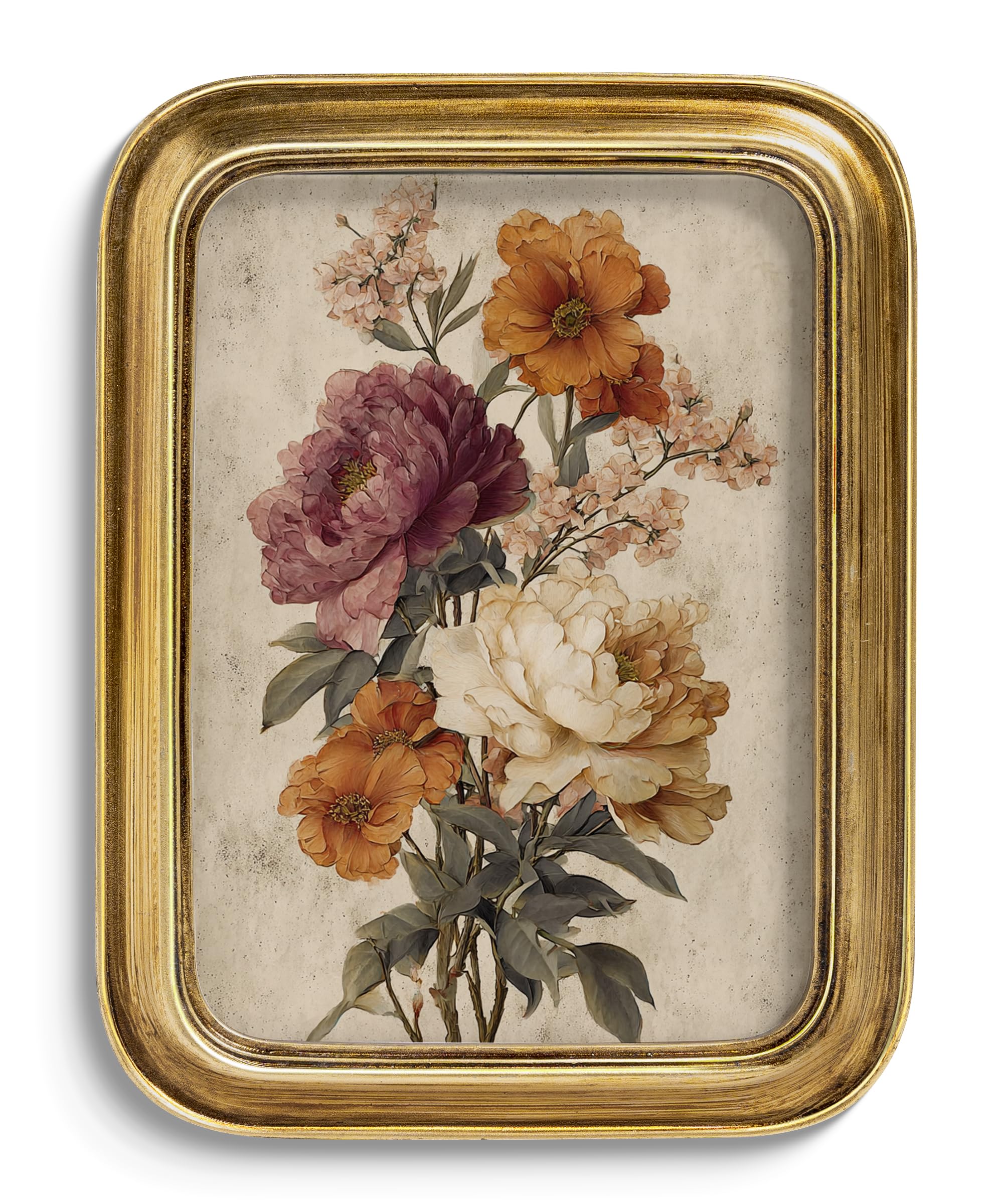Afuly 7x5 Vintage Photo Frame Antique Golden 5x7 Picture Frames