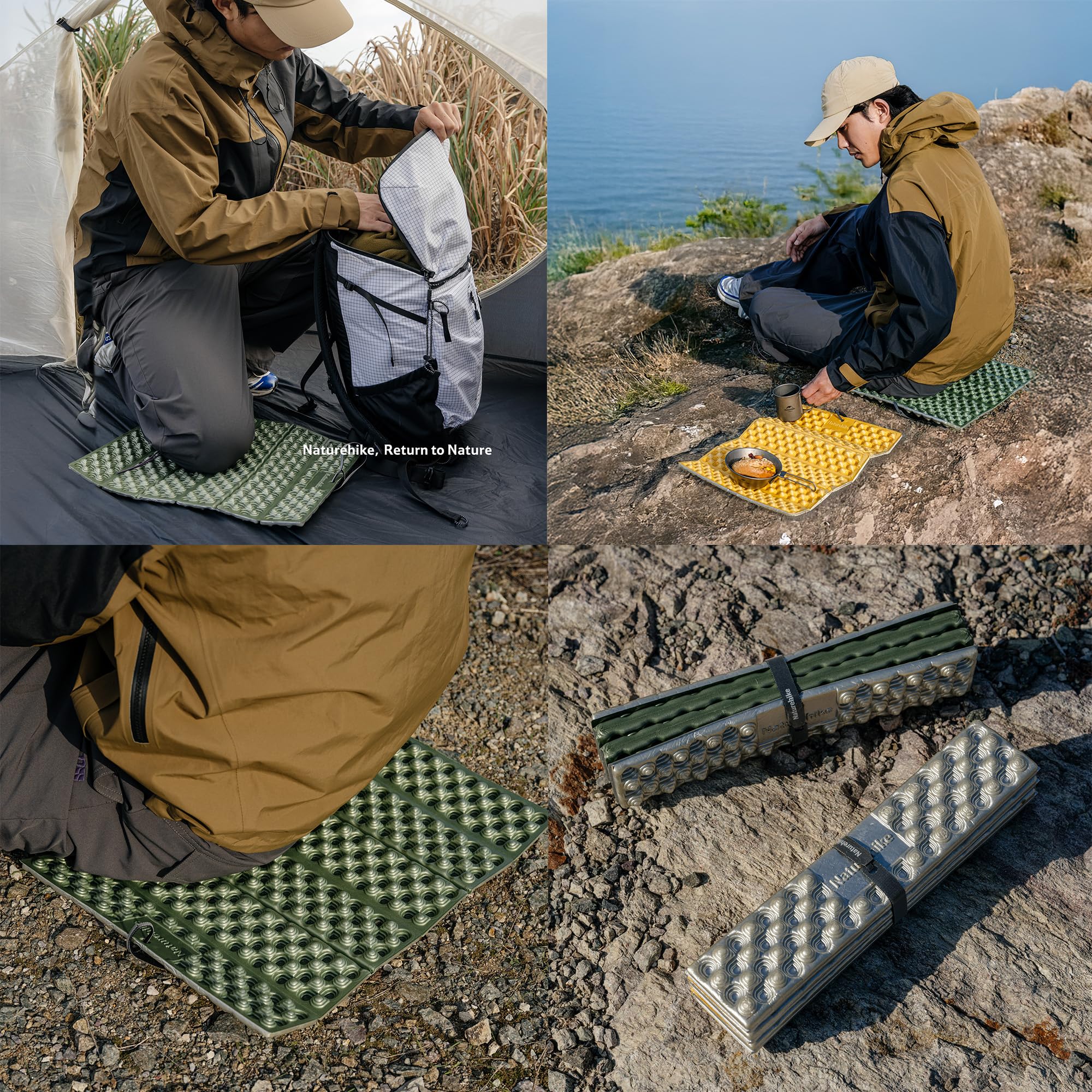 Amazon.co.jp: Naturehike キャンプマット 座布団 6つ折り 40g超軽量