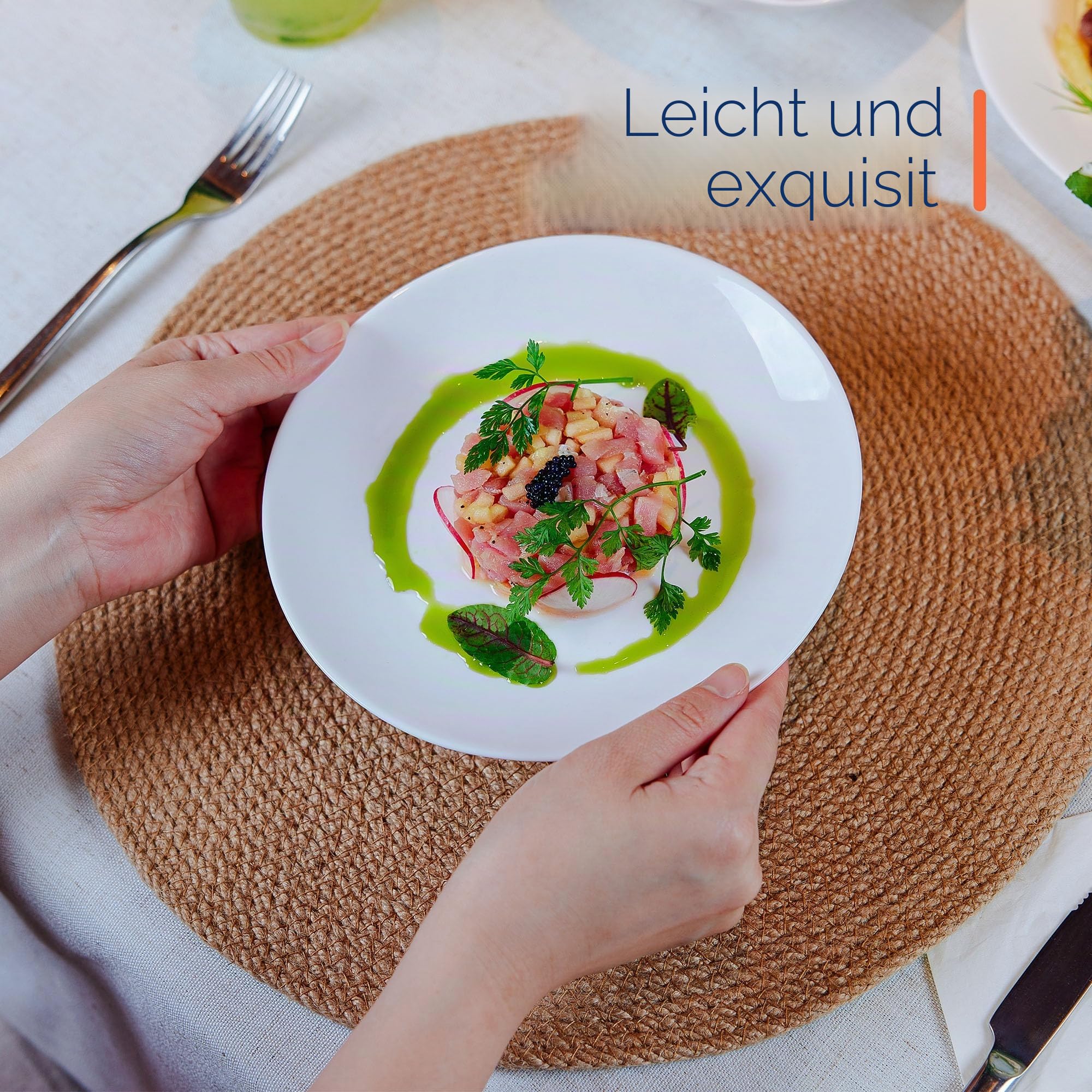LaGlint 18-teiliges Geschirrset aus Opalglas, Teller & Schalen, Weiß | Kombiservice für 6 Personen, spülmaschinen- und mikrowellengeeignet, kratzfeste Oberfläche für den täglichen Gebrauch