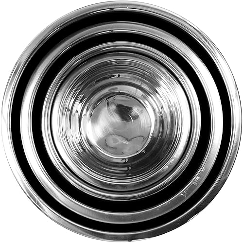 Miniatura 5 de Imperial Home Juego de 4 cuencos alemanes de acero inoxidable para mezclar alimentos con tapas y base de silicona antideslizante