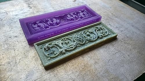 Miniatura 6 de Ornamental filigree rectangle #2 Silicone candybar chocolate mold, resin, fondant, wax and more. (random color) (X-Large)