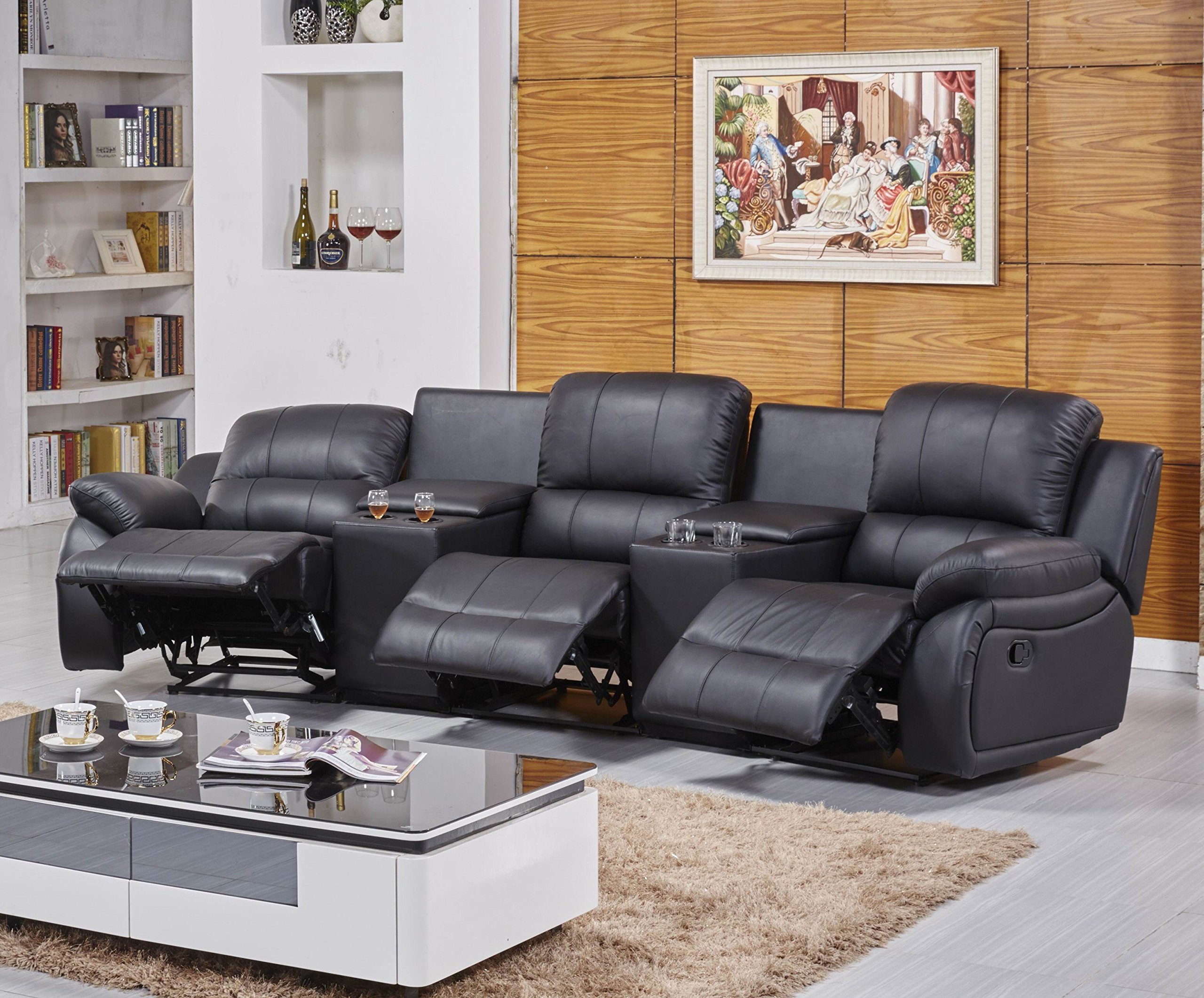 Ledersofa Kinosofa Fernsehsofa 5129-Cup-3-S