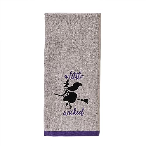 Miniatura 3 de SKL Home de Saturday Knight Ltd. - Juego de toallas de mano Little Wicked, color gris, paquete de 2
