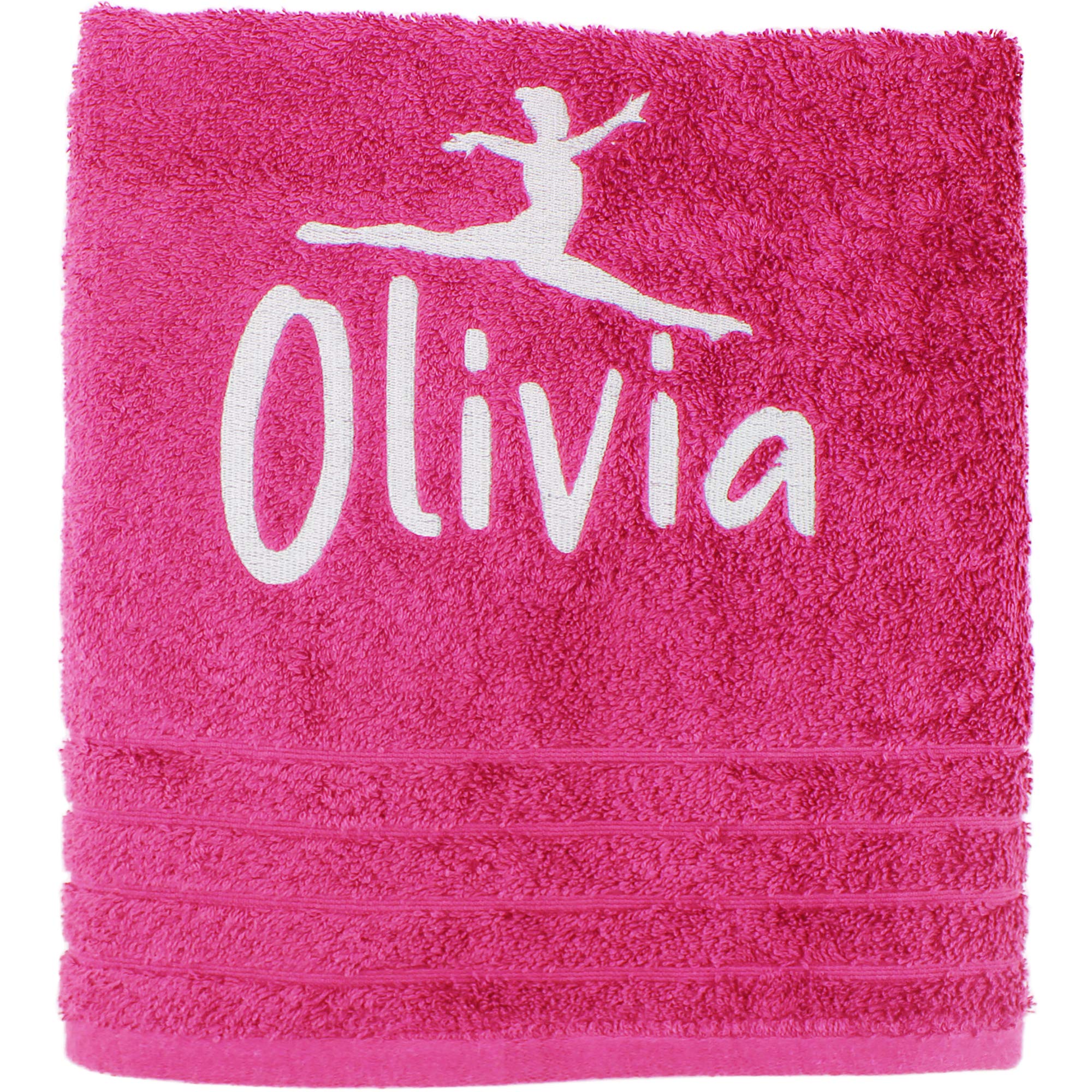 TeddyTs Personalised Ballet Towel (Pink, Bath Towel)