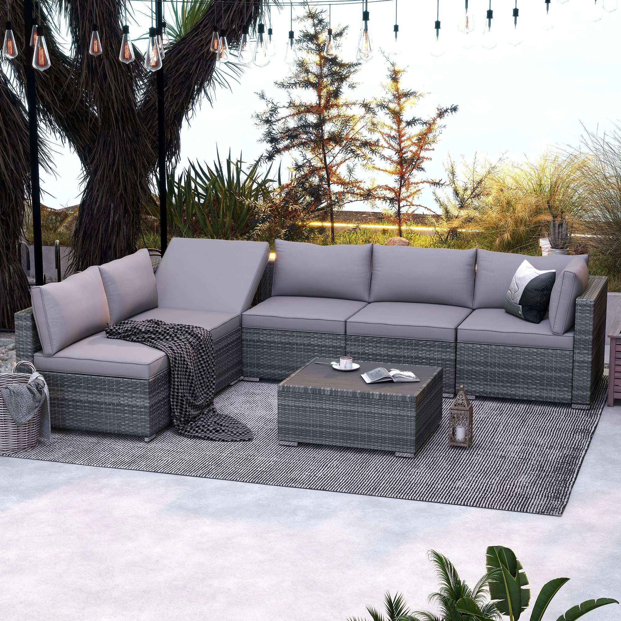 Buy GYUTEI 7 Piece Patio Furniture Set Outdoor Sectional Sofa