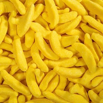 Smarty Stop Gummy Banana, Yellow Sugared Bananas Gummis Candy Yellow Gummy Banana 2 Pound Pack of 1