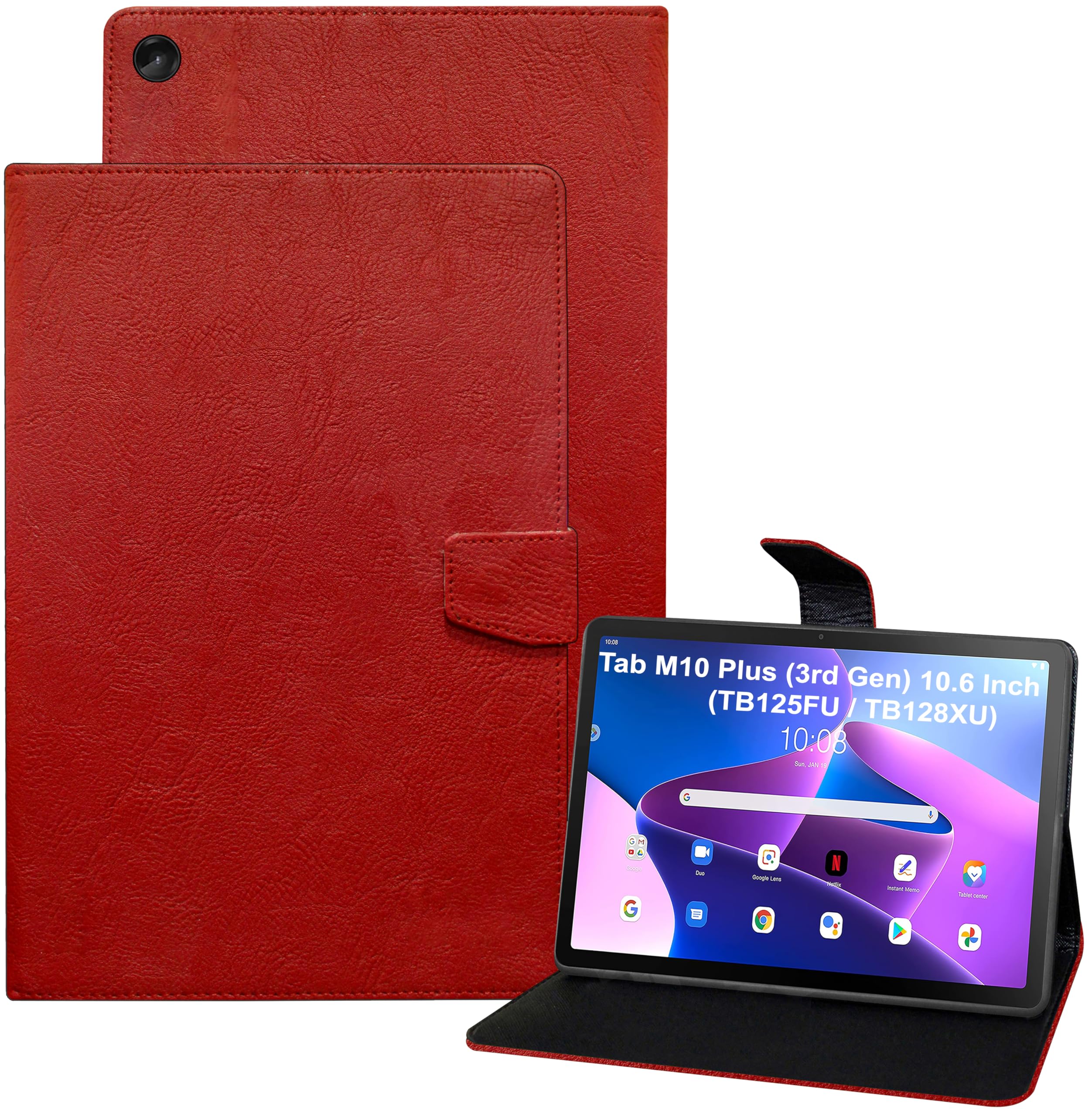 TGK Plain Design Leather Flip Stand Case Cover for Lenovo Tab M10 Plus 3rd Gen 10.6 Inch TB125FU TB128XU with Precise Cutouts (Red) (B0BJB8K7FR) Amazon Price History, Amazon Price Tracker