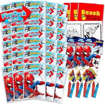 Marvel Spiderman Party Favors for Kids Bundle - 24 Mini Activity Packs
