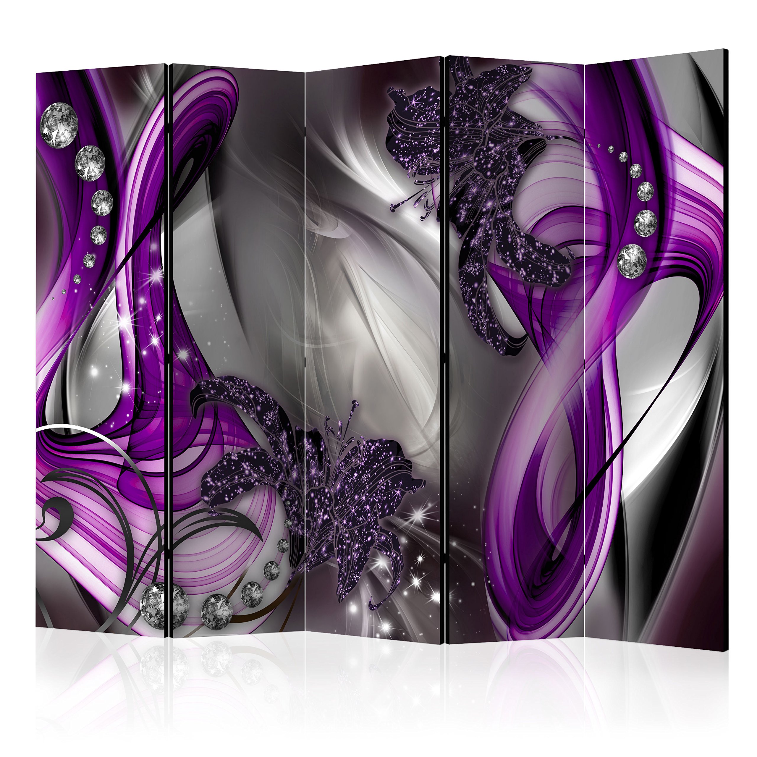 murando Decorative Room Divider Abstract 3D 225x172 cm / 89"x68" Double-Sided Folding Screen 5 Panels Room Partition Non-Woven Canvas Print Opaque Photo Display a-A-0221-z-c