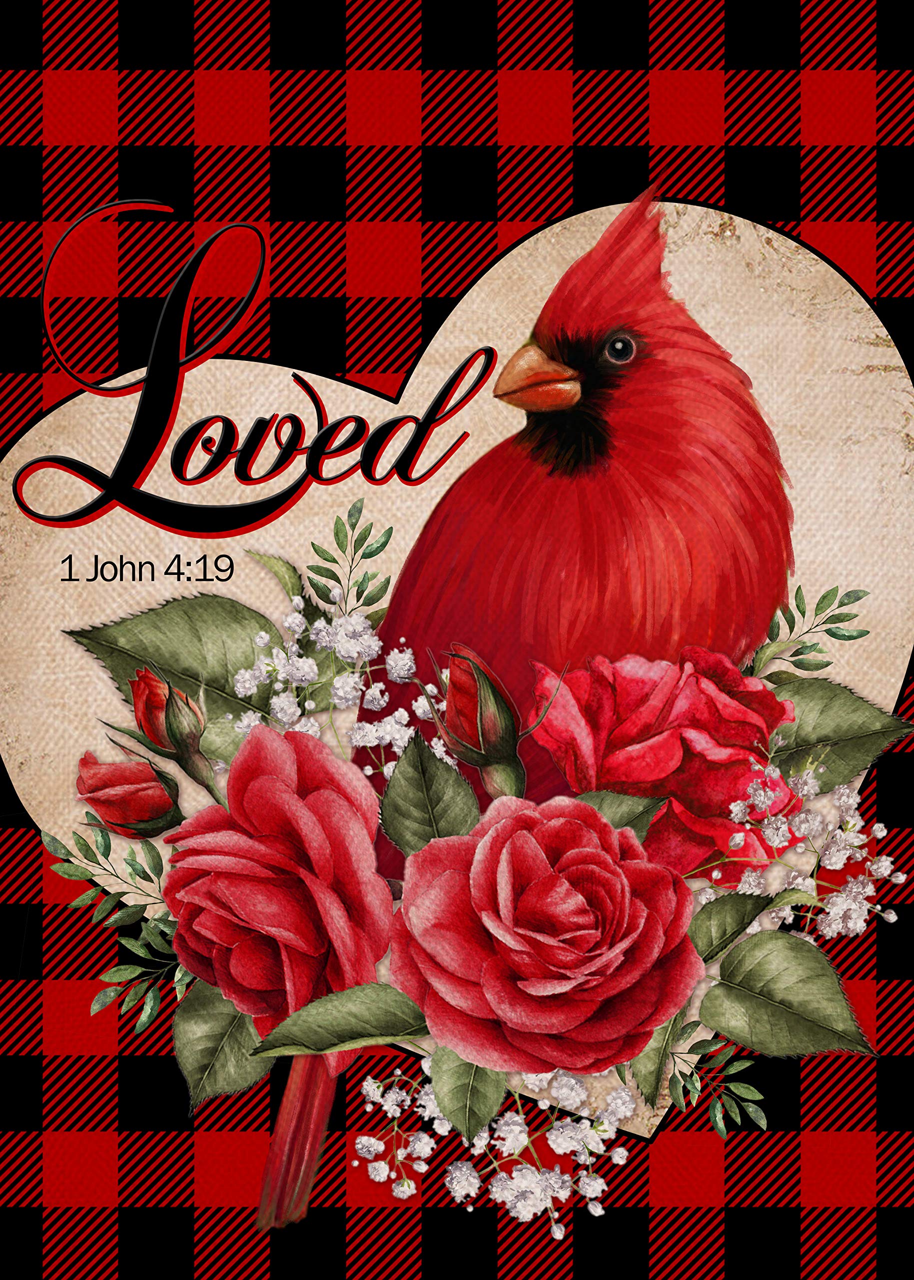 Covido Gartenflagge Valentinstag Mit Eule & Herzen, Doppelseitig, 30,5 X 45,7 Cm, Wetterfest Aus Polyester
