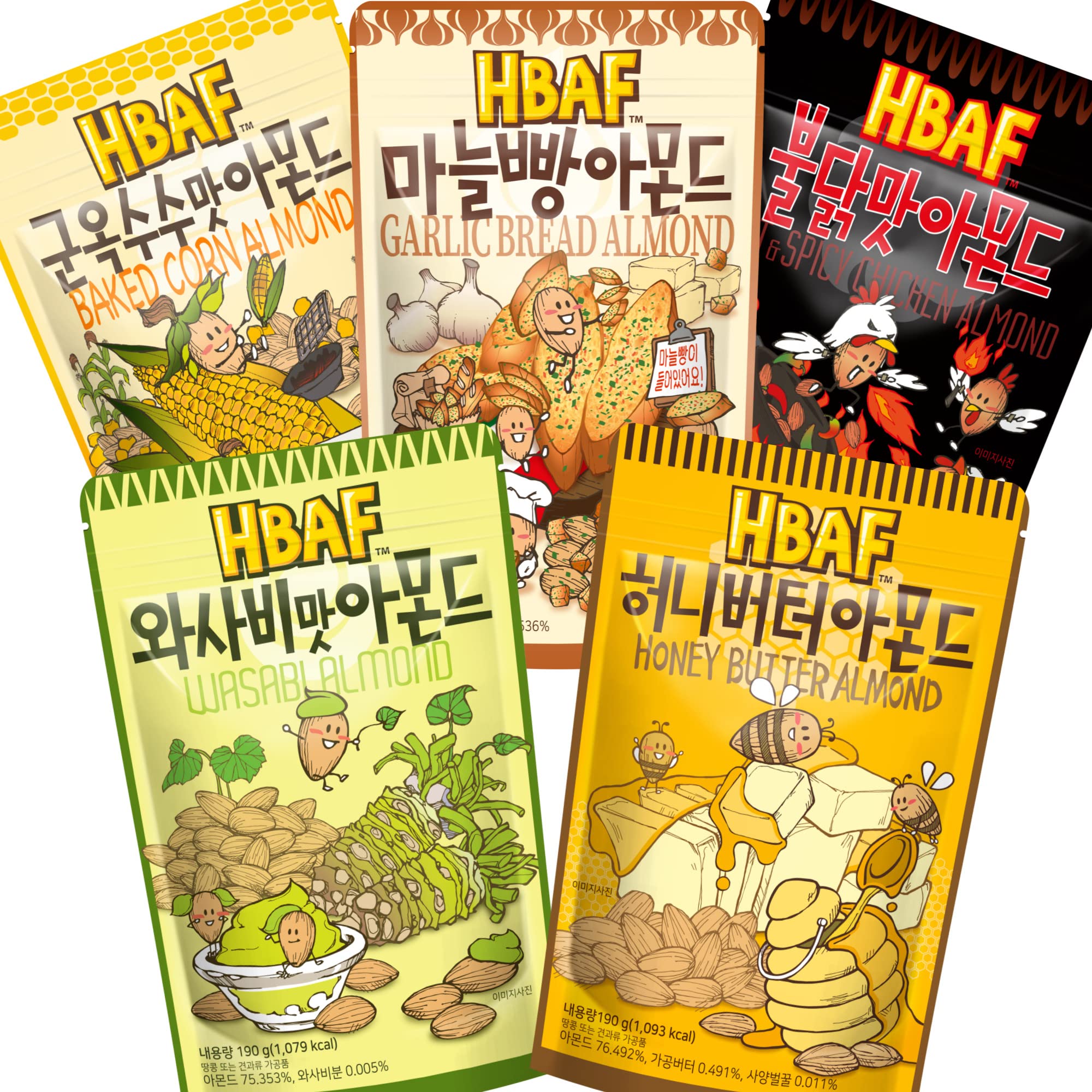 Buy [Official Gilim HBAF] 5 Flavors Almonds Honey Butter 190g, Wasabi