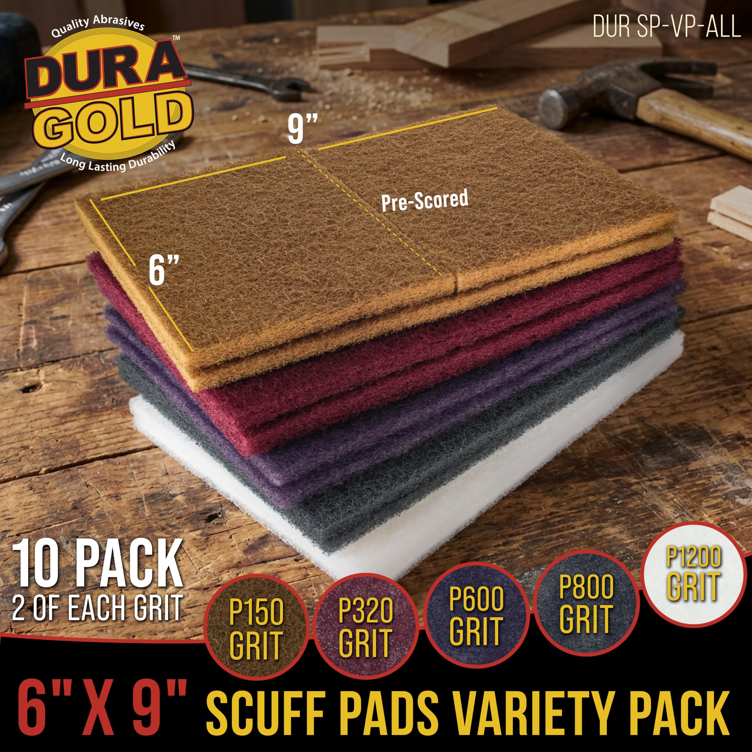 Dura-Gold Scuff Pad Variety Pack - 10 Pads -2