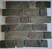 Mosaico De Piedra Natural Antracita Para Pared - Hoja Decorativa 34-2525 - Ideal Interior/Exterior