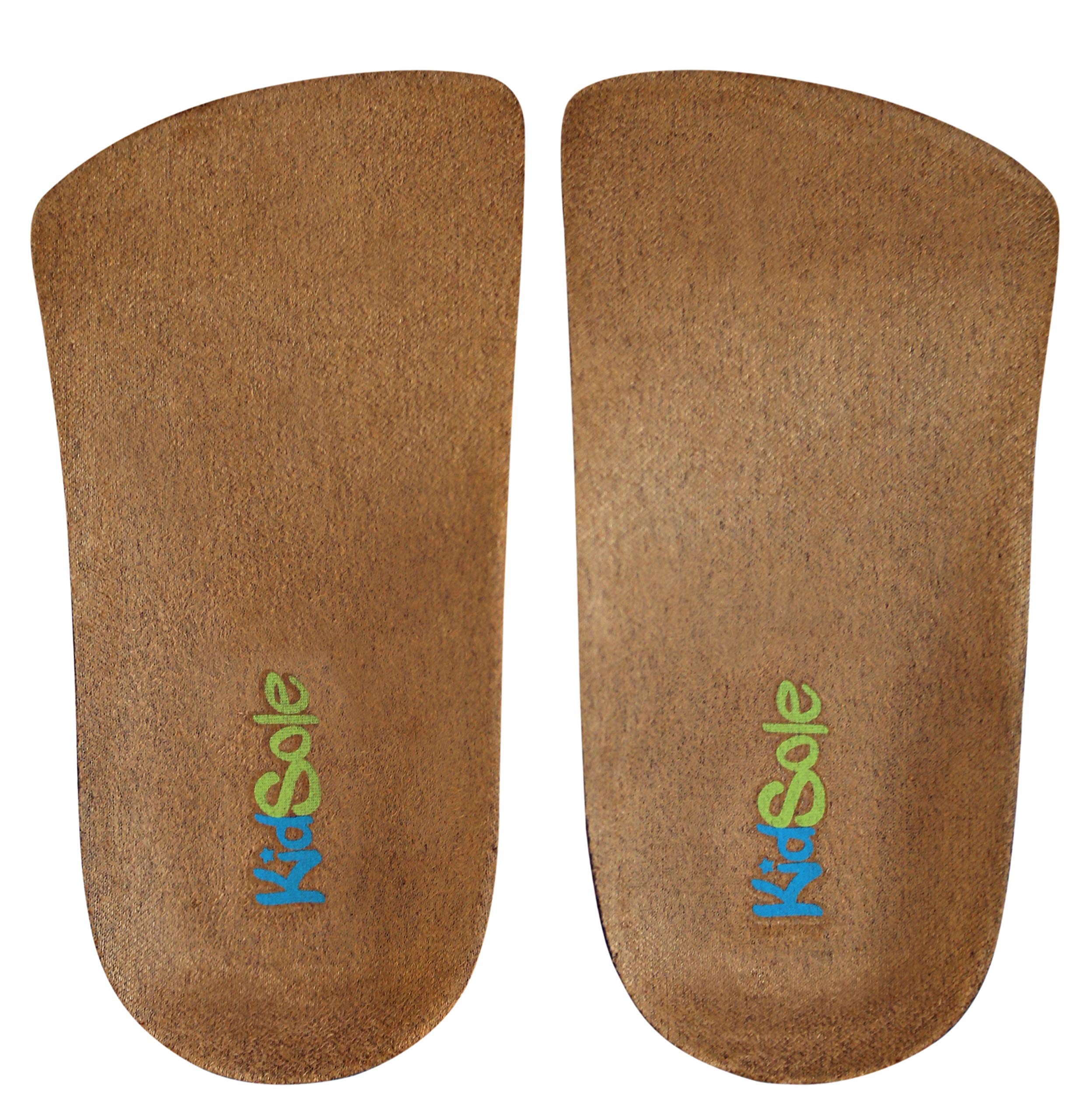 KidSole Soletta di supporto per arco plantare in sughero al neon, lunghezza 3/4, per bambini con pronazione del piede, piedi piatti o qualsiasi altro problema di supporto dell'arco plantare non