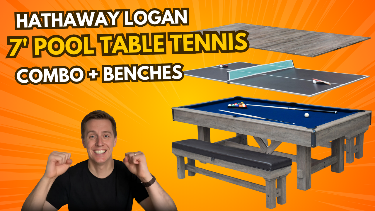 Watch Hathaway Logan 7-ft Pool Table Combo Set with Benches on
