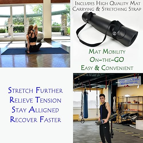 Miniatura 3 de Tatago Esterilla de yoga caliente antideslizante de goma natural de grado profesional, tapete de Pliates, tapete de estiramiento o esterillas de