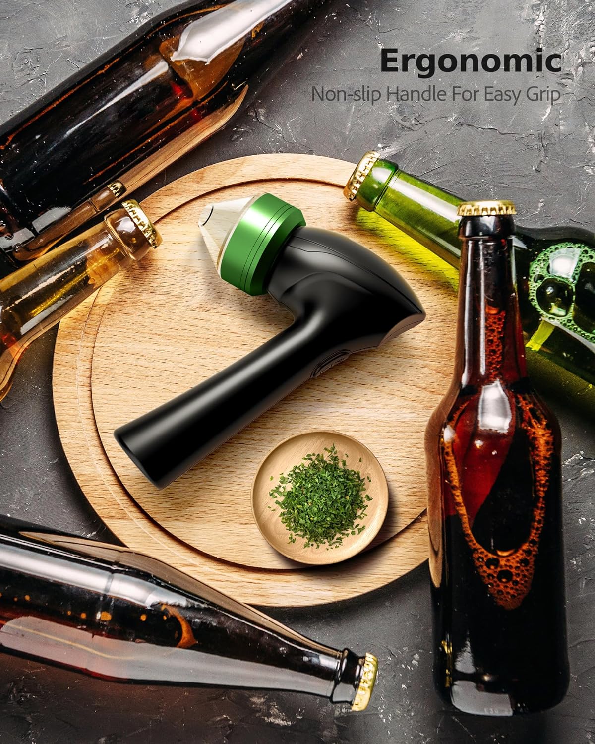 Electric Herb Grinder, Spice Grinder Electric for Kitchen, Type-C Rechargeable, Portable and Compact Design, Efficient Grinding with No Waste, Long-Lasting, Kitchen Tools - BLACK