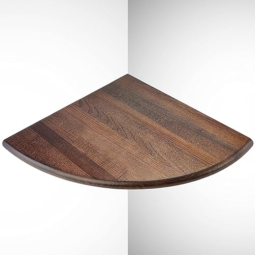 Miniatura 7 de Estante de esquina hecho a mano para montaje en pared, extremo redondo, 9.8 pulgadas, estante colgante de madera natural para almacenamiento y