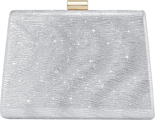 CHUNLI Sparkly Clutch Purses for Women Formal, Glitter Evening Bag with Detachab