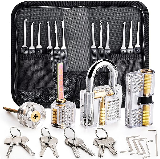 Kit de Crochetage Serrure, Preciva 26Pièce Lock Picking Kit, Outils de D’entraînement avec 4