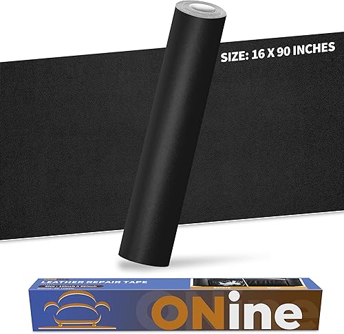 Miniatura 131 de ONine - Cinta de reparación de piel, parche para reparación de piel autoadhesivo de 12 x 48 pulgadas, impermeable, resistente al desgaste, para Negro