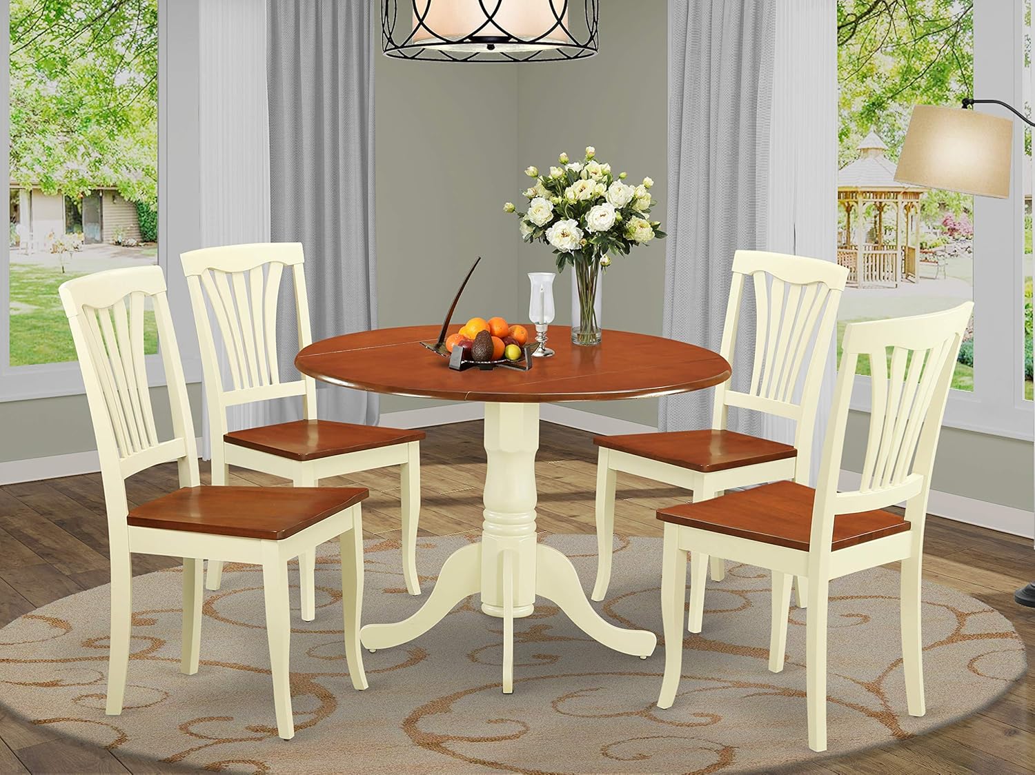 East West Furniture DLAV5BMKW 5 Piece Kitchen Table Set