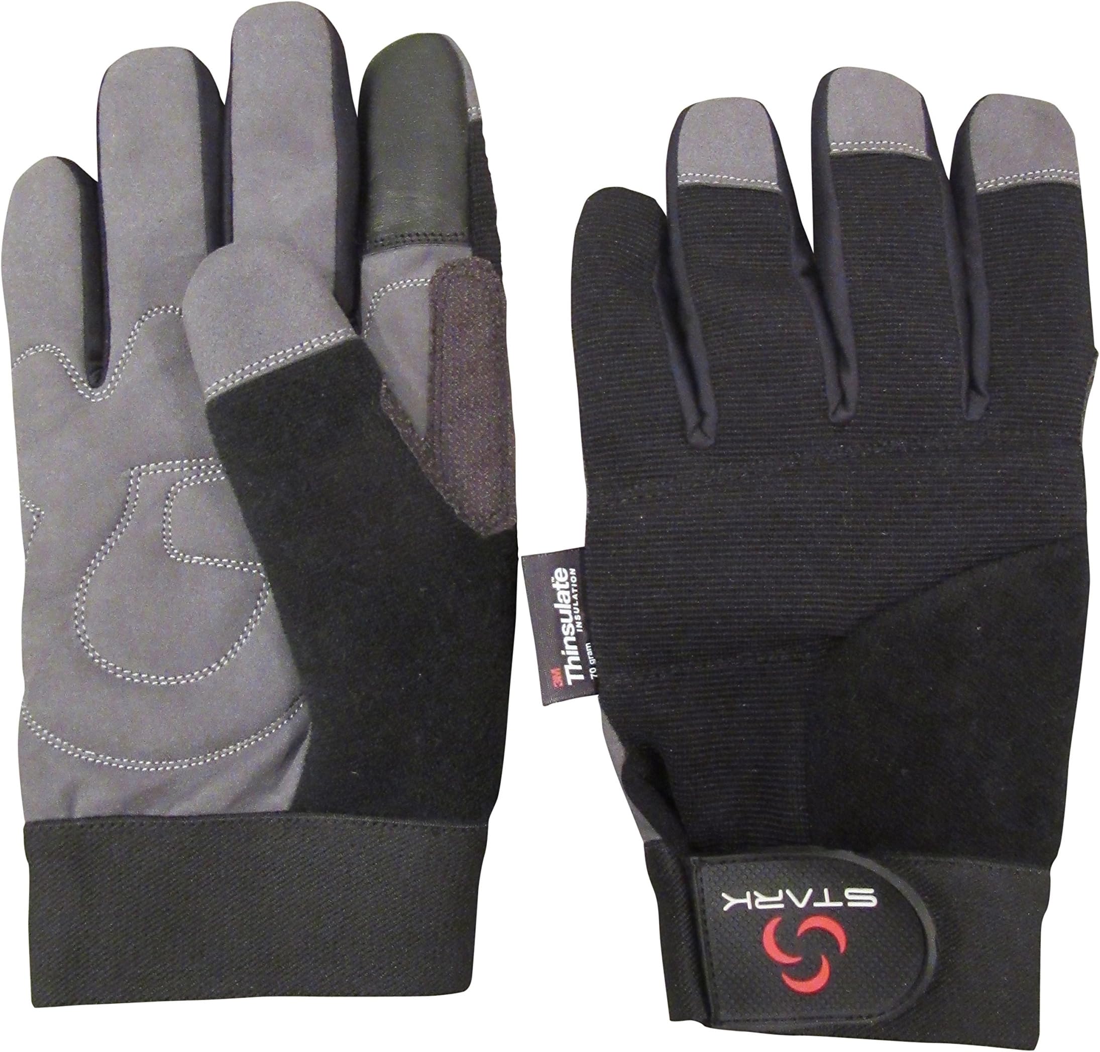Stark Winter Work Gloves - Skiing, Snowmobiling, Construction, Mechanic Gloves (Large, Black)