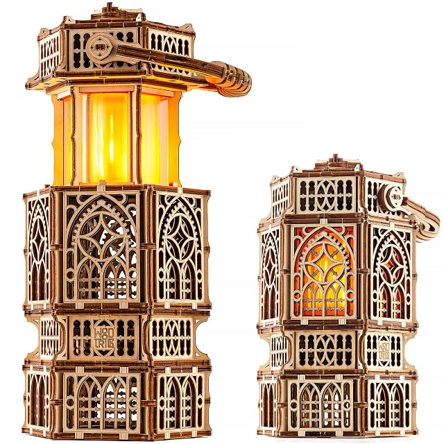 Wood Trick Antique Lantern LED Puzzle 3D Madera para Adultos para Construir