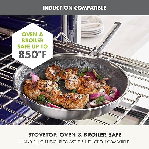 Miniatura 6 de GreenPan Sartén híbrida antiadherente de acero inoxidable de 8 pulgadas, APEX Tri-Ply Thermobond sin PFAS, compatible con inducción y todas las