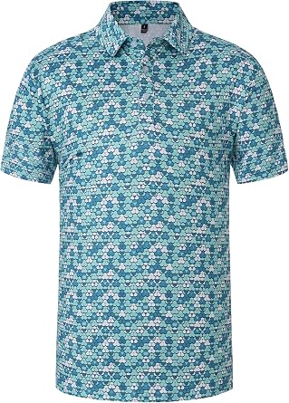 Mens Golf Shirts Funny Golf Polo Shirts for Men Moisture Wicking Quick Dry Athletic Casual Short Sleeve Shirts
