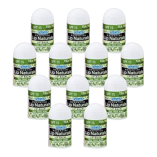 Lip Naturals  Mini bálsamo de árbol de té con protector solar (SPF-15)  Fabricado en Estados Unidos con aceite de coco, aceite de árbol de té y