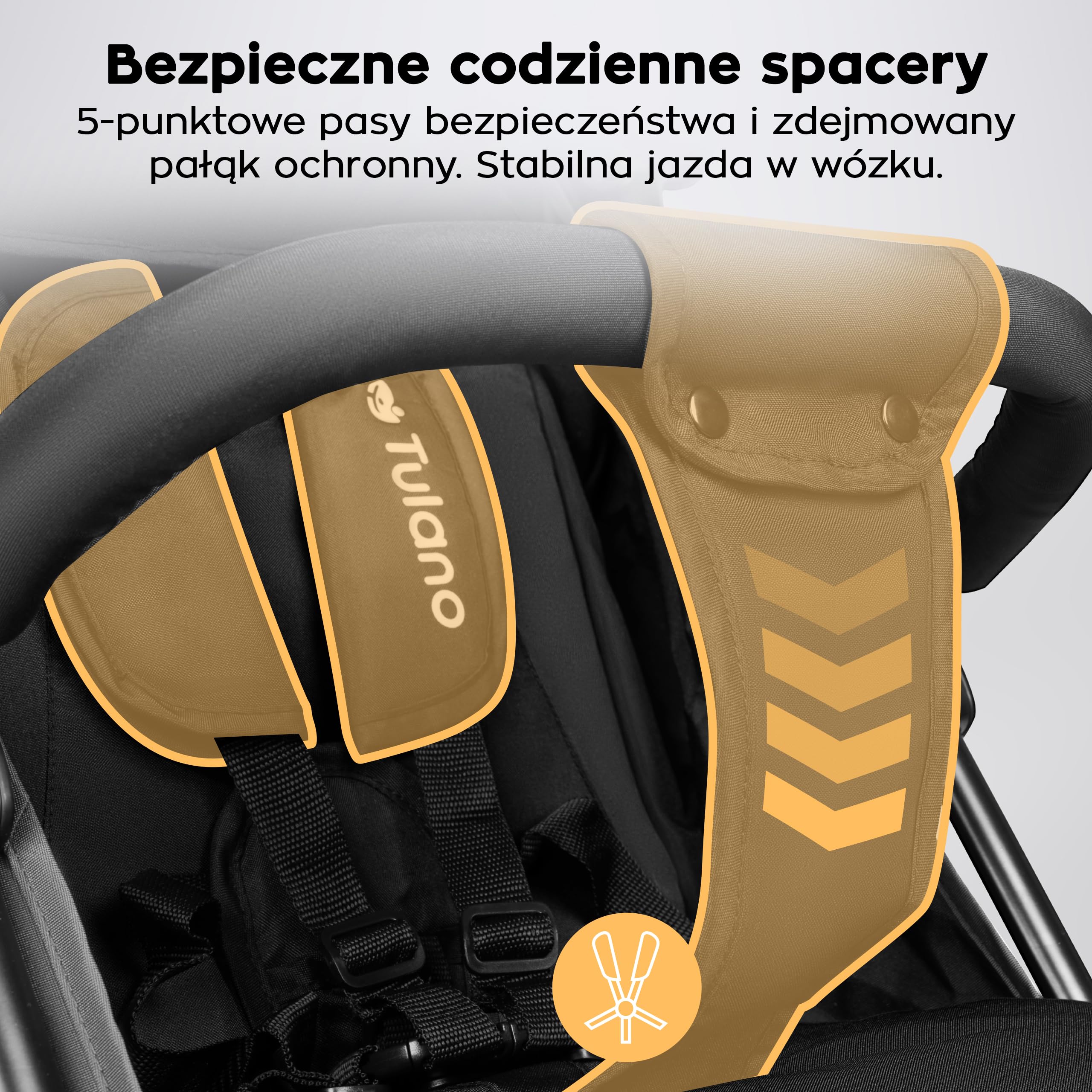 Tulano Davos 35 | wózek dziecięcy Buggy od 6 miesięcy do 4 lat | koła PU | daszek XXL | 5-punktowy pasek | składany | śpiworek na nogi, moskitiera, uchwyt na napoje | EN 1888 | do 22 kg