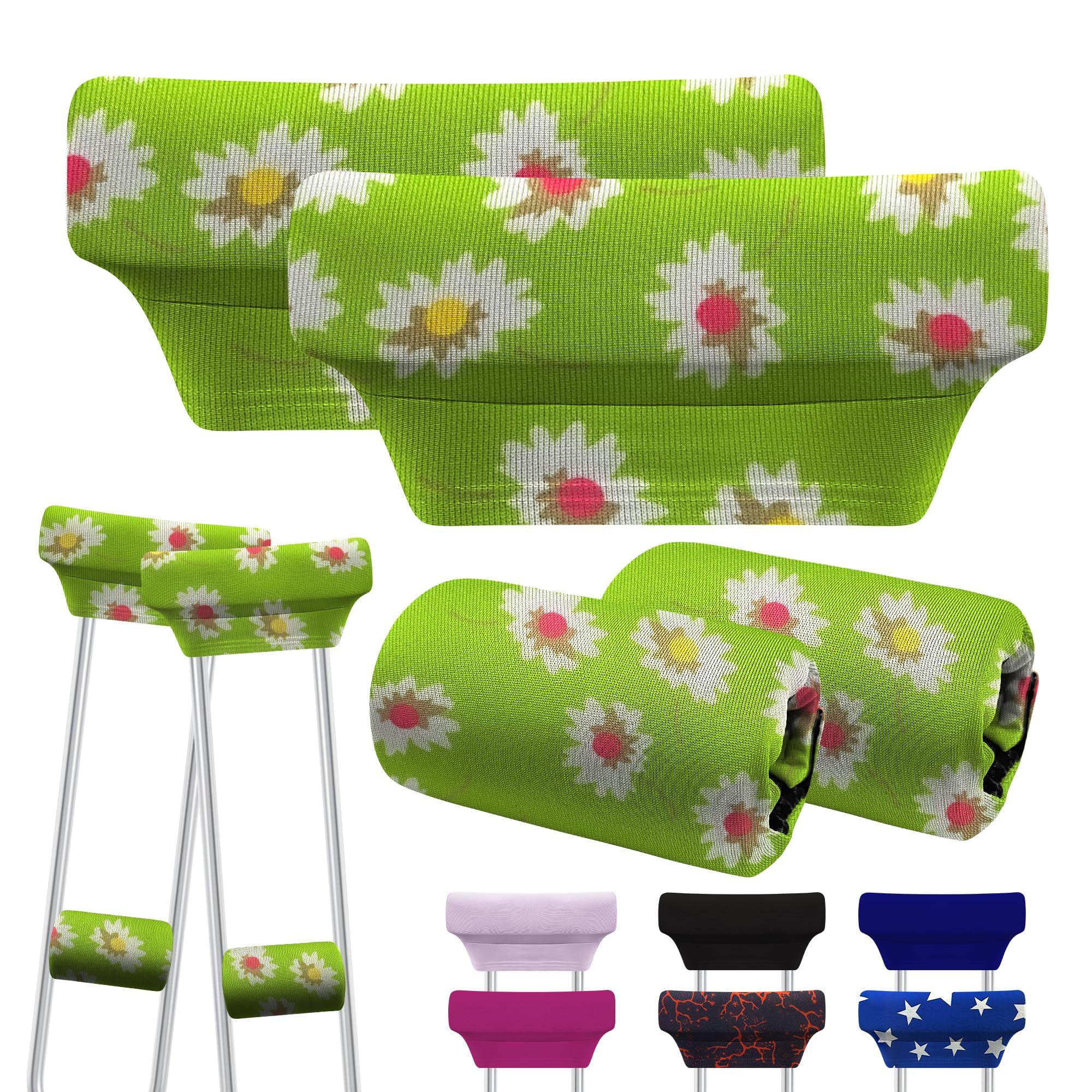SPRING SEAON Soft Underarm Crutch Padding and Hand Grip Covers,6-Piece Set