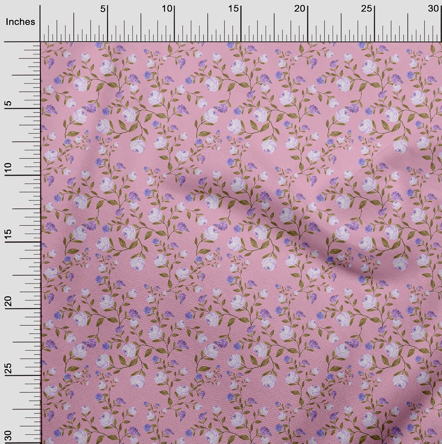 oneOone Cotton Jersey Light Pink Fabric Flower & Leaves Watercolor Sewing Fabric by The Yard Printed DIY Clothing Sewing Supplies 58 Inch Wide