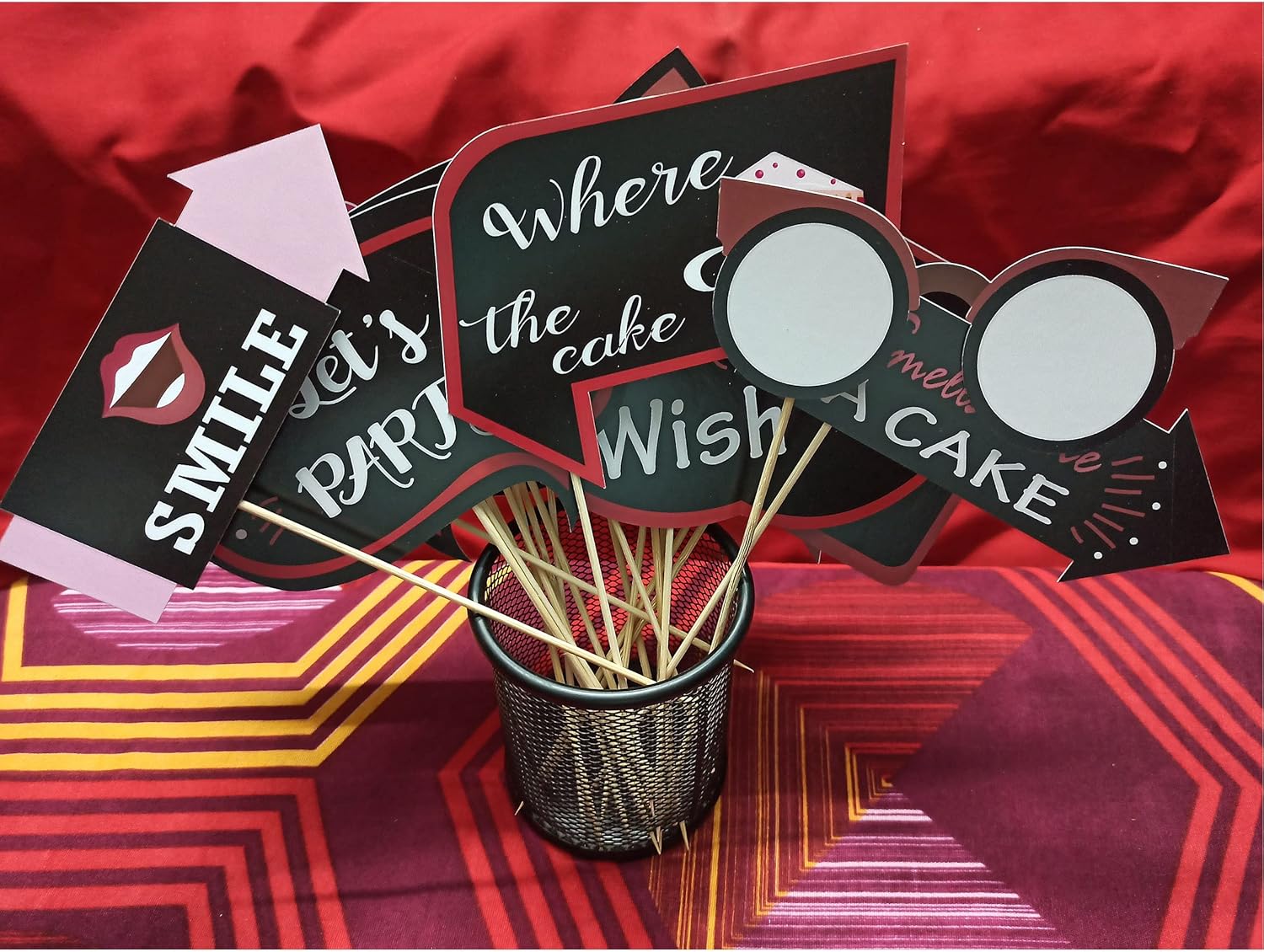 Party Photo Booth Props | Photobooth Props for Baby Shower, Birthday Party | Decoration, Kitty Party, Office Celebration- Pack of 20 by Indian Collectible