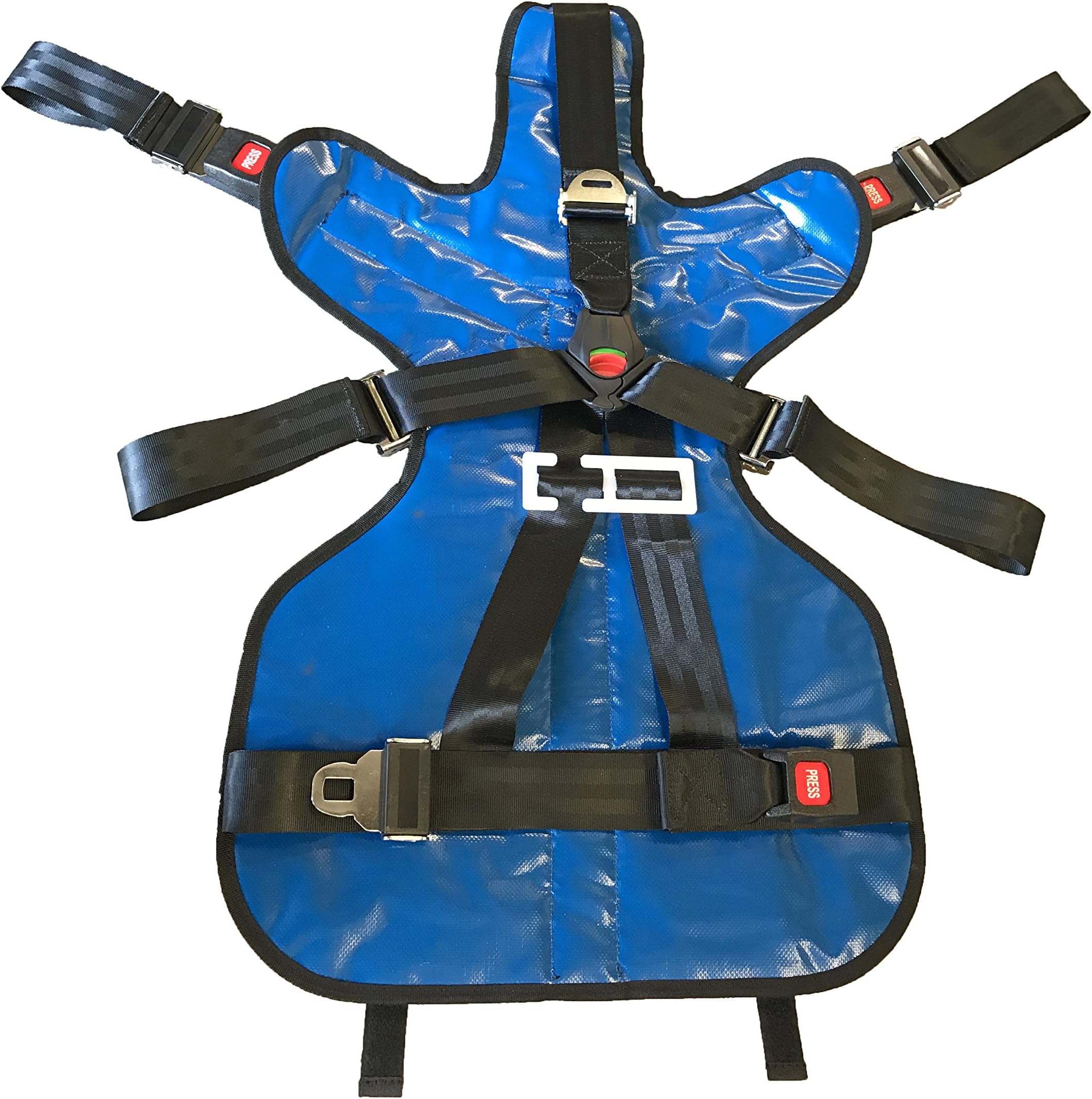 Pedi-Save System - Heavy Duty Adjustable 5-Point Harness Webbing Deluxe Safety Medical Secure Pedi Save System with Storage Pouch - Royal Blue