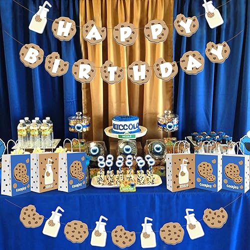 Miniatura 7 de Lsaepon Bolsas de regalo de fiesta de cumpleaños con leche, galletas y leche temáticas para fiesta de cumpleaños, baby shower, bolsas de dulces para