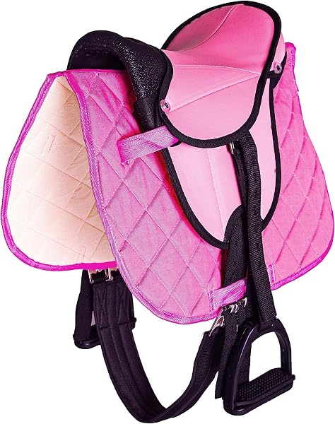 PFIFF 103106 Sattelset für Shettys oder Holzpferde, Komplettset, Kindersattel, Pink - 2