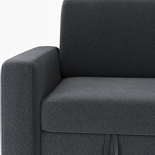 Miniatura 36 de Yaheetech Sofá modular en forma de L con diván y USB, sofá cama reversible con cama extraíble y espacio de almacenamiento, sofá convertible de tela