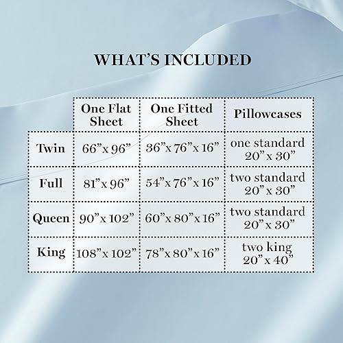 Miniatura 3 de MARTHA STEWART - Juego de sábanas 100% algodón, 4 piezas, suave, duradero, fácil cuidado, 16 pulgadas de profundidad, de satén, 1 sábana bajera, 1