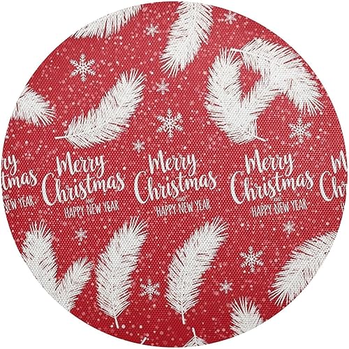 White Pine Branches Red Dinner Table Placemats, Heat Resistant Non Slip Washable Dinner Mat for Kitchen one sizex1