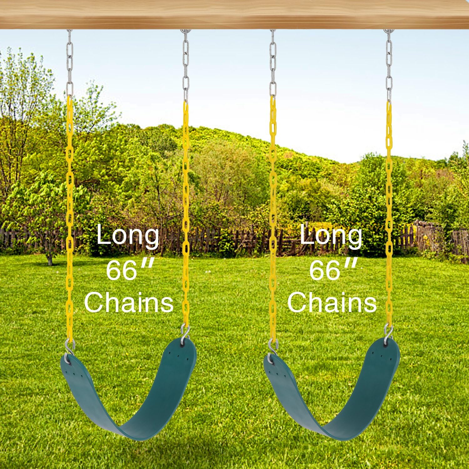 Heavy Duty Swing Seat Pack of 2- Includes 2 Carabiners : Toys & Games