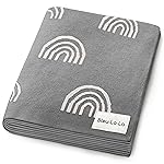 Bleu La La Gender Neutral Receiving Blanket 100% Cotton Buttery Soft Cozy Receiving Swaddle Crib Stroller Blanket for Shower Gift Registry for Newborns, Infants, Toddlers (Rainbow - Grey)