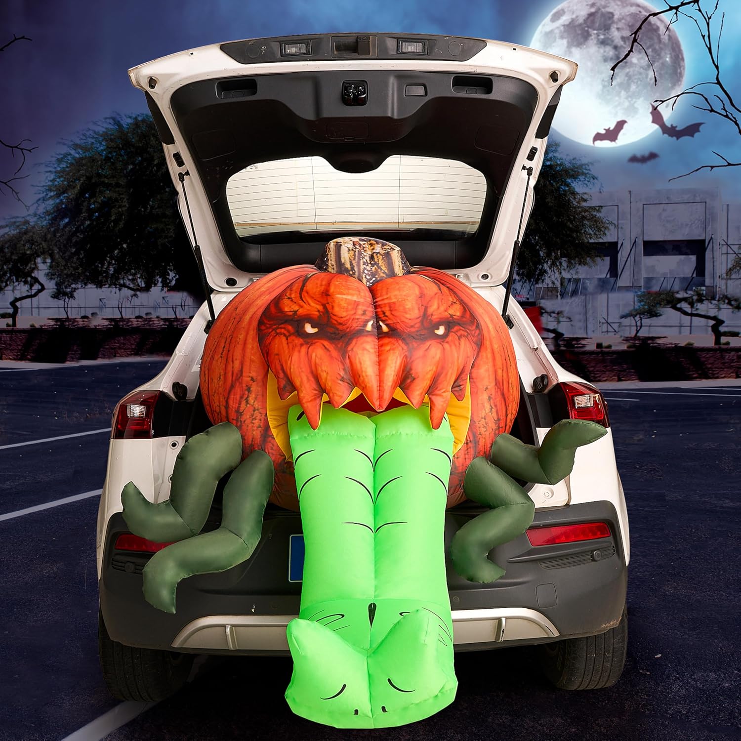 Joiedomi Halloween Inflatables Outdoor Decorations, Trunk or Treat Car Decorations Kit, Inflatable Pumpkin with Tentacles Trunk Or Treat Car Decor, Blow Up Pumpkin for Halloween Decor Outside