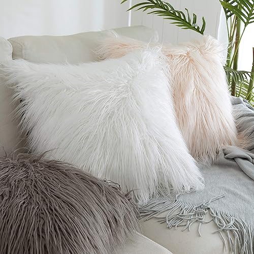 Miniatura 6 de Kevin Textile Pack de 2 Fundas Decorativas de Almohada de Nueva Serie de Lujo Estilo de Pelo Sintético para SillaSofáSillón, 12x20 Pulgadas (30 x 50