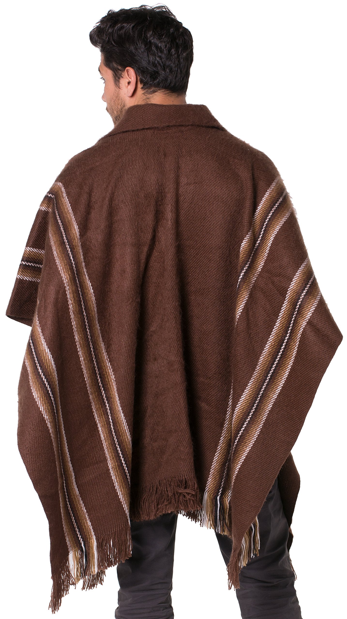 Gamboa Alpaga Poncho Homme Mexicain Cape Capuche Manteau Lain Automne Hiver
