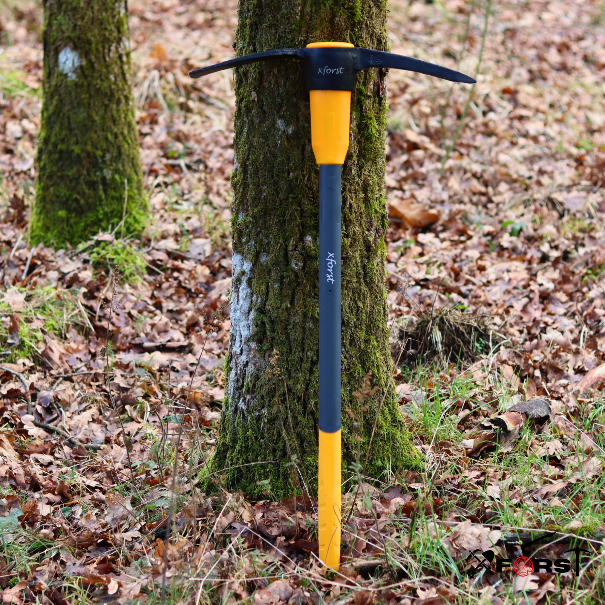 Xforst PF34 Grande Pioche de Terrassier 3,46 kg 90 cm Double Pointe Large Manche Fibre de Verre Sols Durs