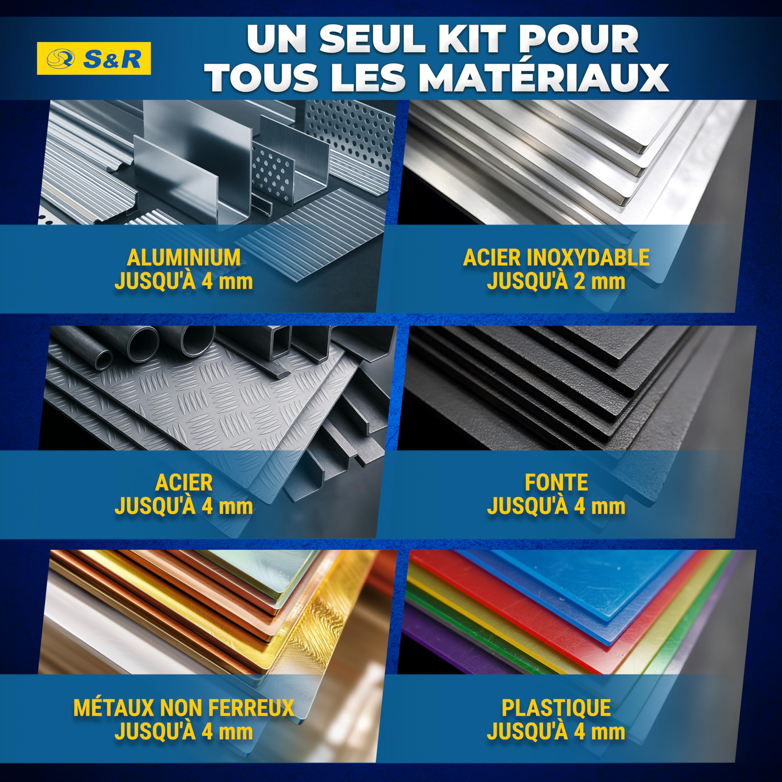 S&R Scie Cloche Metal. Lot 5 Trépans Scie cloche pour Métal HSS Acier Cobalt. Coffret 5 Trépan scie-cloche 16mm 18,5mm 20mm 25mm 30mm HRC 64–66. Tige 9,5 mm