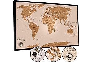 Push Pin Travel Map - Premium Push Pin World Map Wall Art